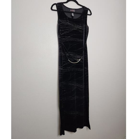 Vintage y2k Velvet Velour Maxi Tank Dress Goth Emo New Years Scarlett 2000 - Picture 7 of 7